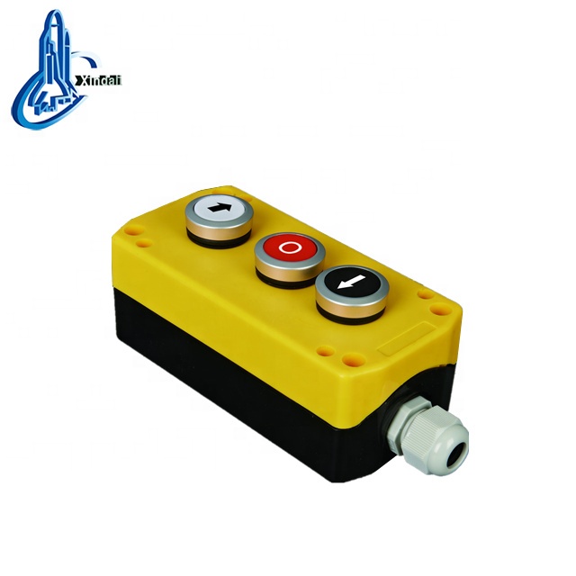 XDL722-JB324P IP67 waterproof hoist crane switch button control station up stop down3 hole control station box electronics