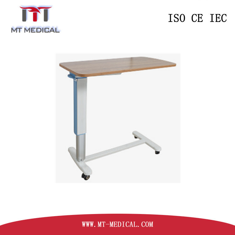 High Quality Steel height adjustable over bed table hospital Bed food table