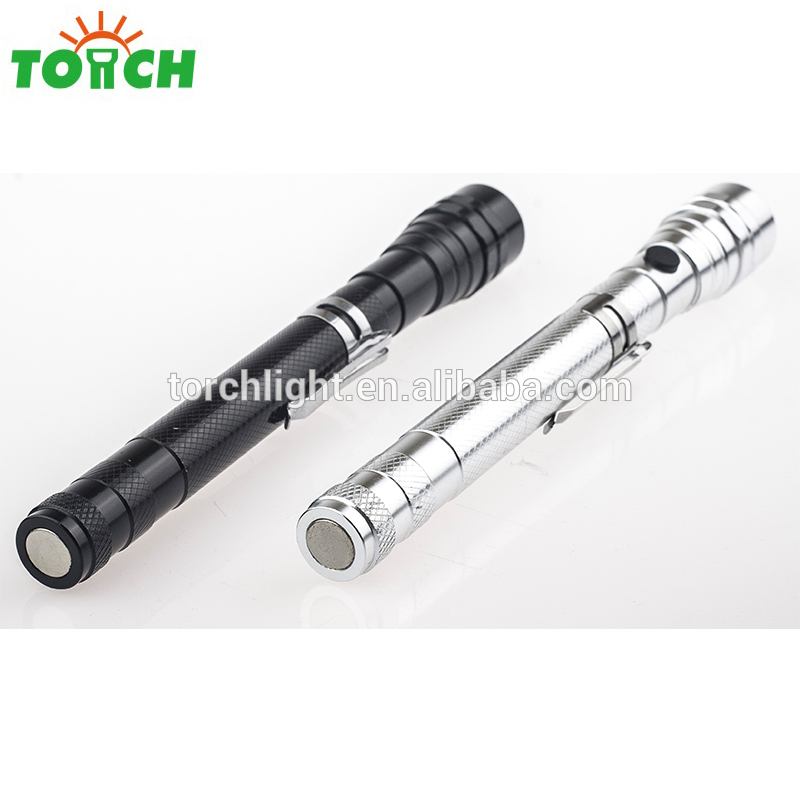 Aluminium telescopic antenna 3 LED tool lights convenient magnet LED torch