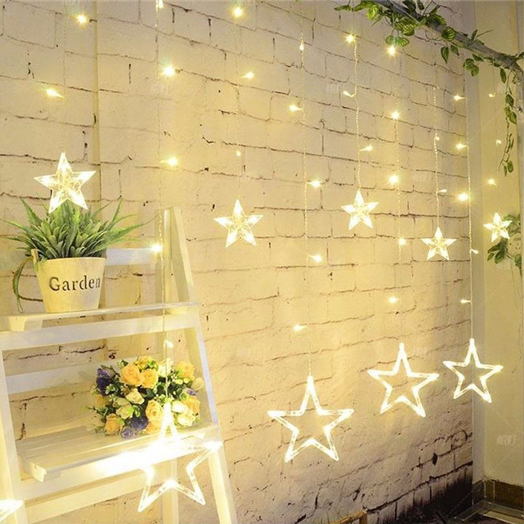 Holiday Lighting LED Christmas Lights Outdoor Snowflake Fairy Curtain LED String Light For Home Party New Year Decoration