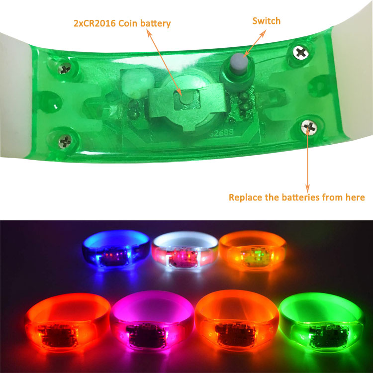 2LED Night Strobe Running Jogging Warning Light Batteries Safety Warning Lamp Wrist Band Led Light