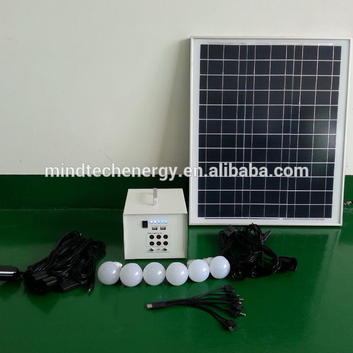 12v dc 40 watts home solar power generator system with led lights