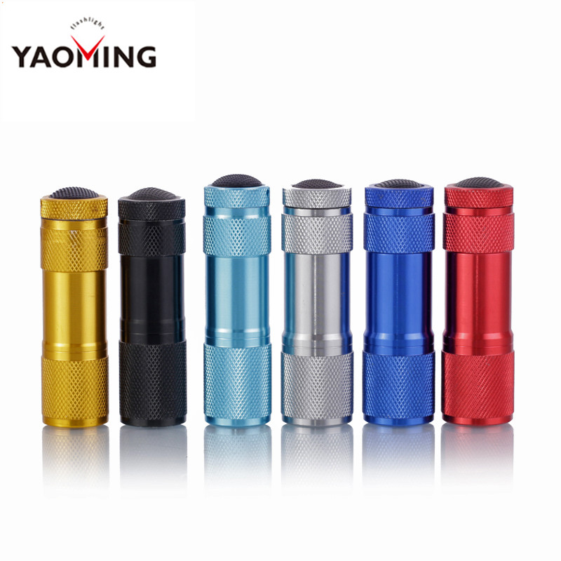 Chinese Flashlight Led Promotion Dry Battery Torch Light Led Flashlight Mini 9leds Flashlight Colorful