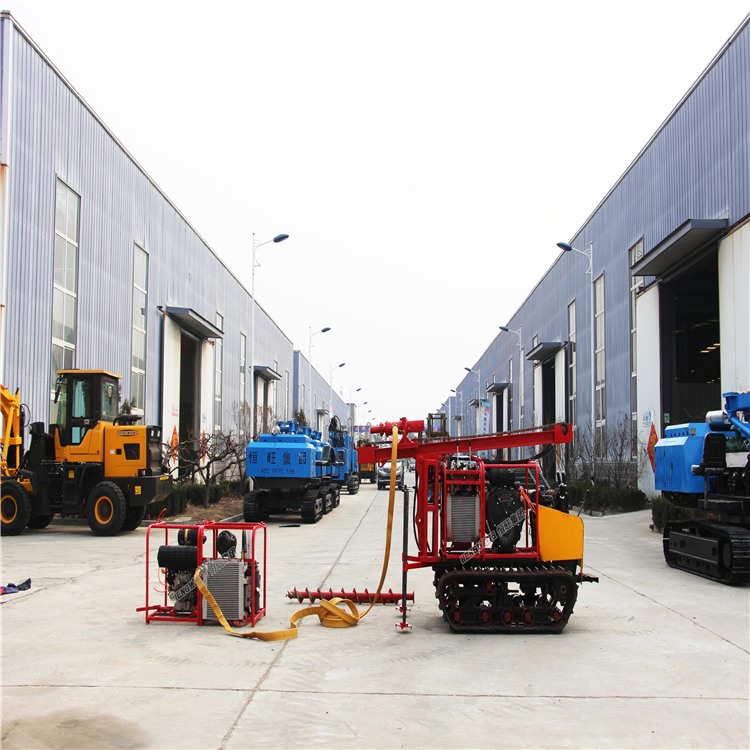 Pneumatic hydraulic DTH mountain  drilling rig 50m 100m