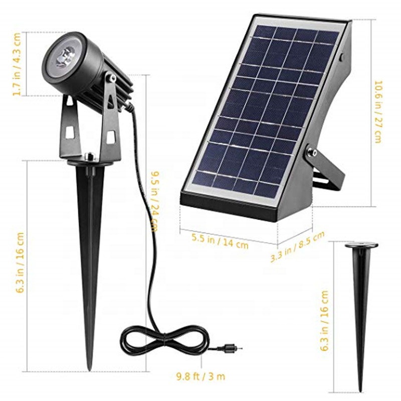 4 Head Solar Power Spotlight Outdoor IP65 Waterproof Narrow Beam Led Solar Spot Garden Light Outdoor with RF Remote