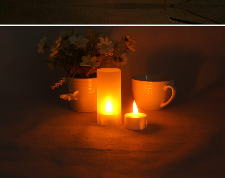 Ready to Ship 12PCS LED Rechargeable Plastic Cup Candles With Home Decoration Led Candle Tea Light