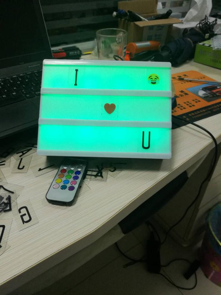 USB and battery powered diy any messages super brightness color changing led advertising light box