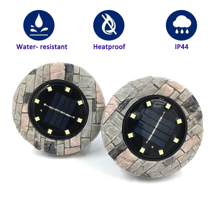 New Decoration 8LED Disk Light,Garden Yard Path Lawn Solar Lamps