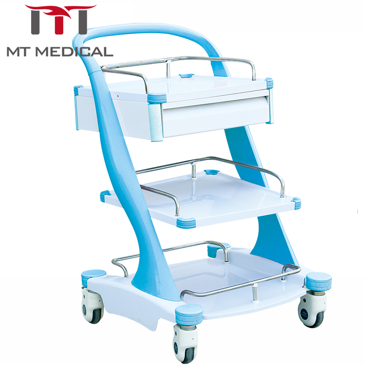 Mobile treatment trolley or cart with one drawer