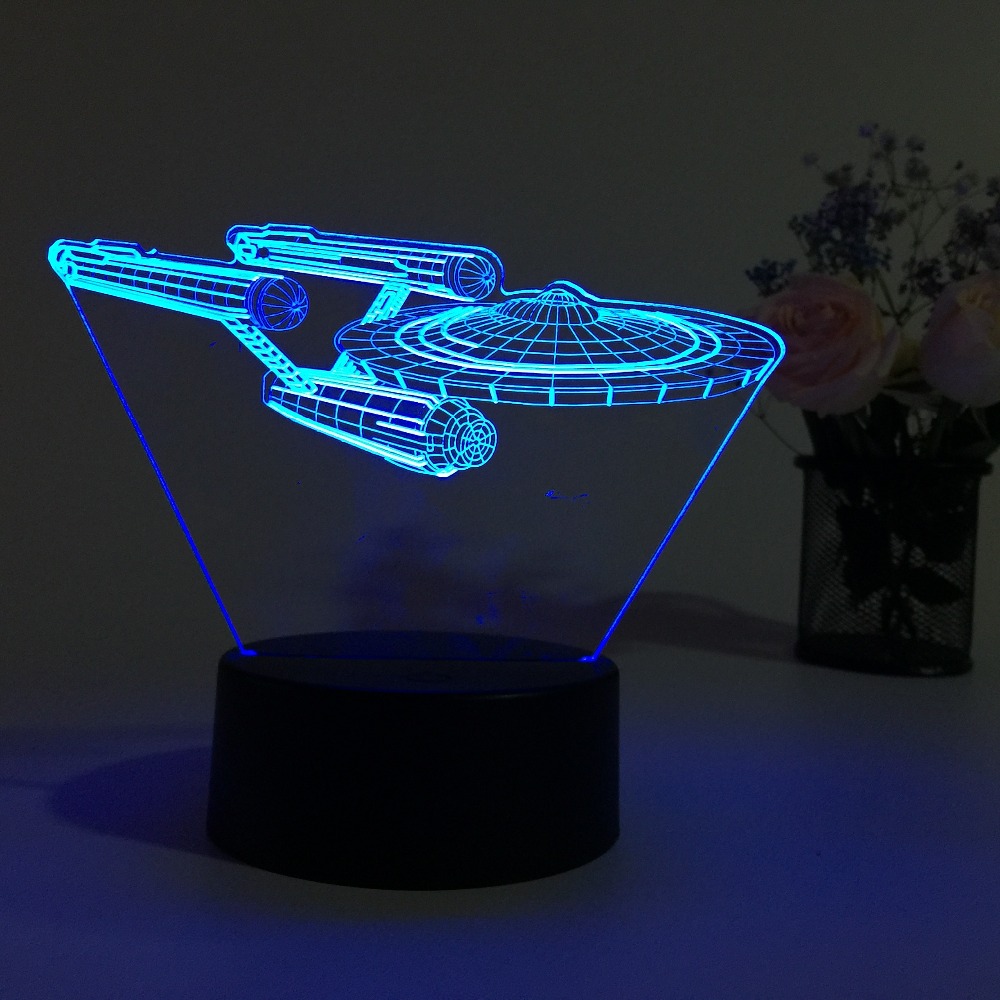 Star Trek Starship 7 Color Changing Table Lamp 3D LED Acrylic Night Light