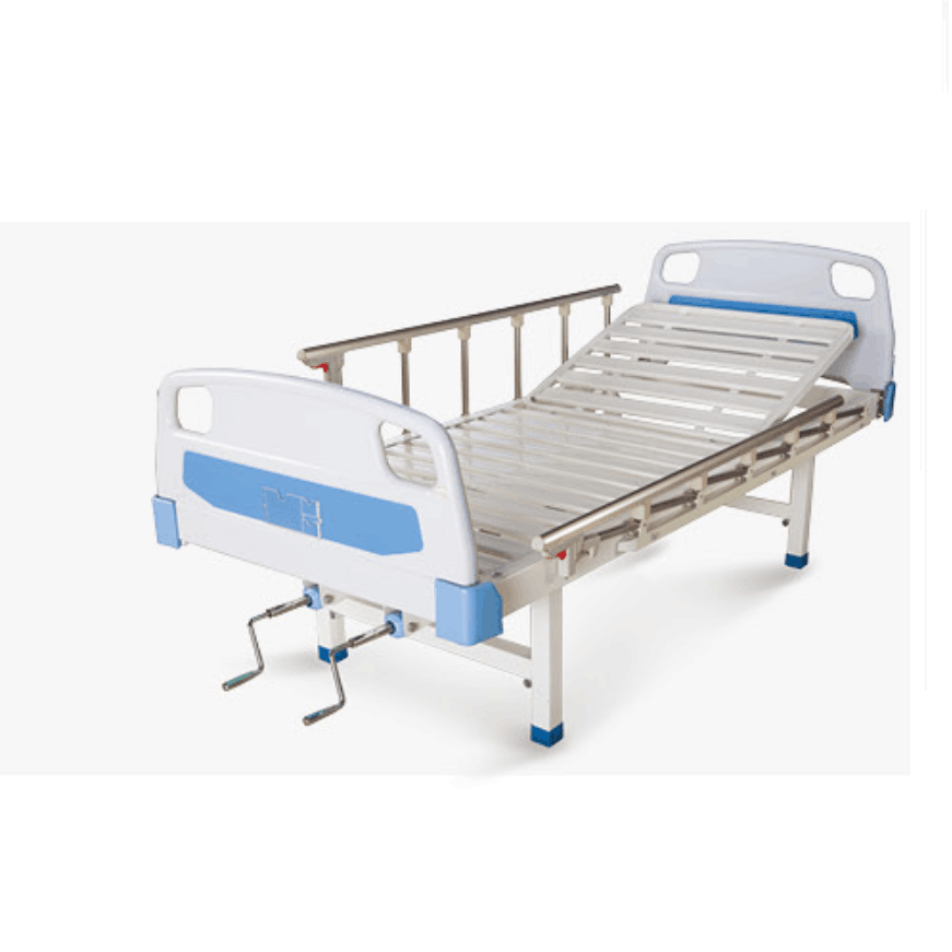 ABS plastic manual hospital bed with 2 shakes for patient use
