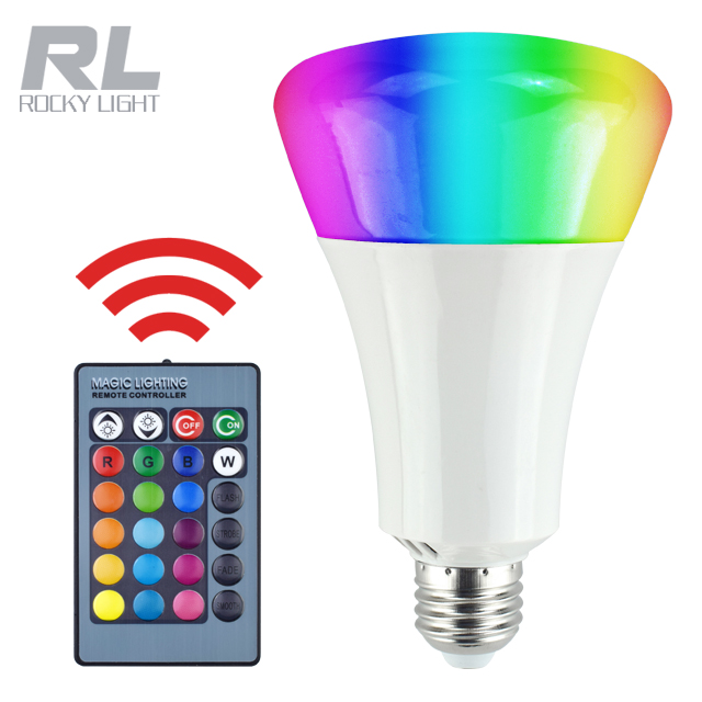 E27 LED Light Bulb 10W RGB Color Changing Dimmable LED Light Bulbs with Remote Control