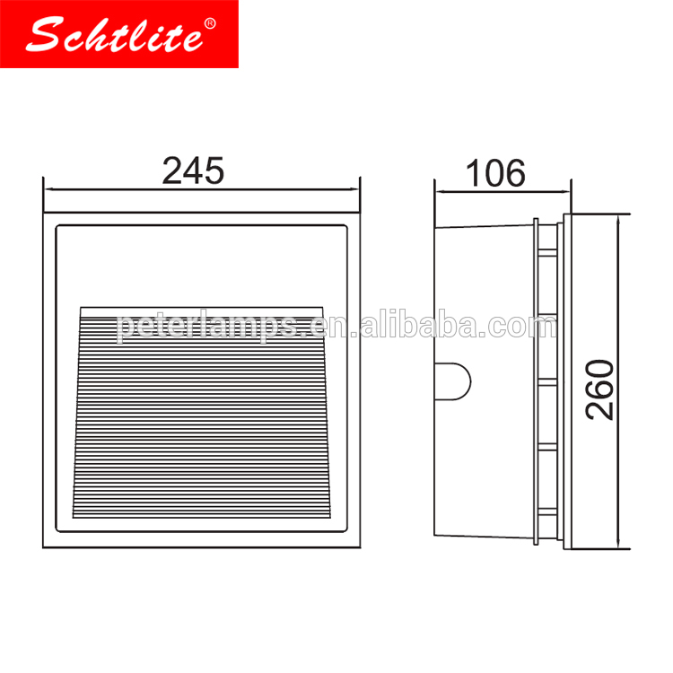 CATANIA Square Garden Recessed step Led Wall Light