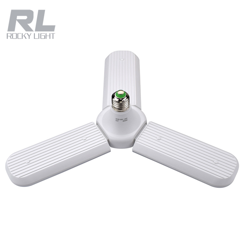 2019 New Design 45W Foldable Fan Blade LED Bulb light E27 B22