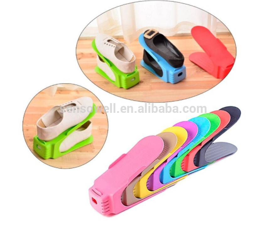 Home Use Plastic Shoe Racks Shelf Living Room Double Cleaning Storage Space-saving Portable Shoebox Organizer Holder