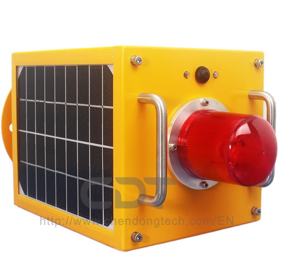 Low intensity 32.5cd red emitting color solar powered aviation obstruction lights