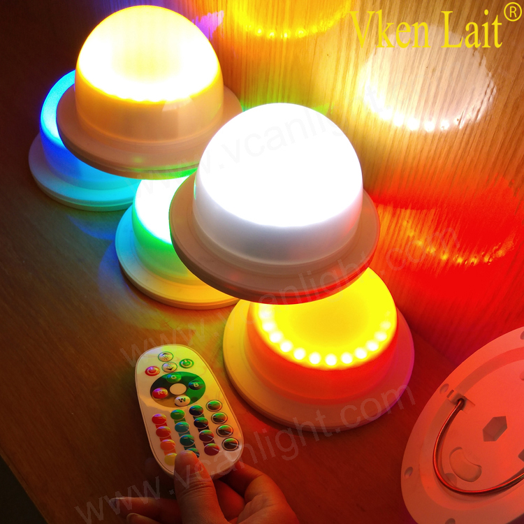 Hand screw Remote controlled rechargeable battery operated led light bulb