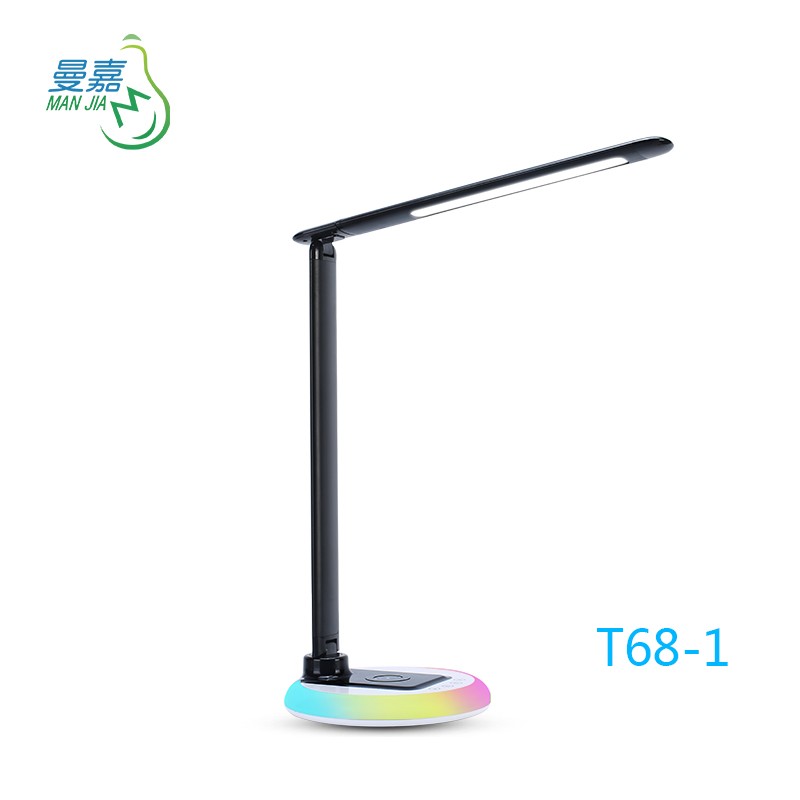 Adjustable smart touch hotel bed side lamp led wireless charging led desk lamp for reading