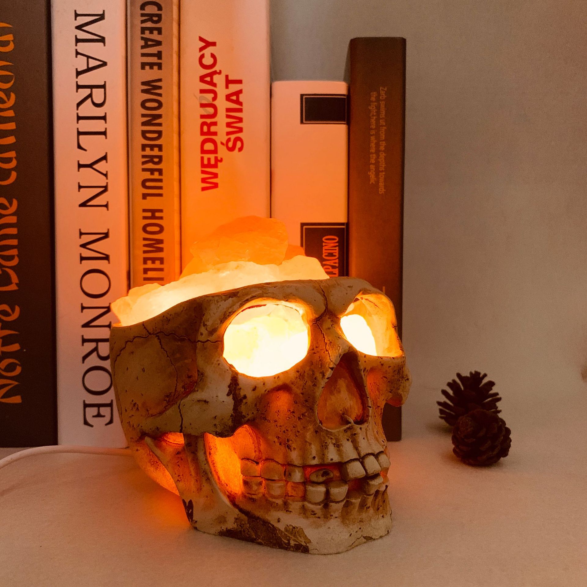 Pure Natual Himalayan Salt Atmosphere Lamp, Suitable for Halloween/Pub/Hotel/Club/Party