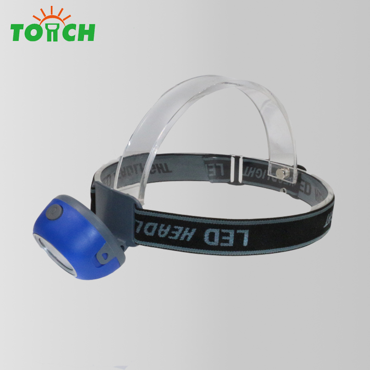 Wholesale high quality cheap plastic high-low-strobe headlamp flashlight head torch led head light by battery