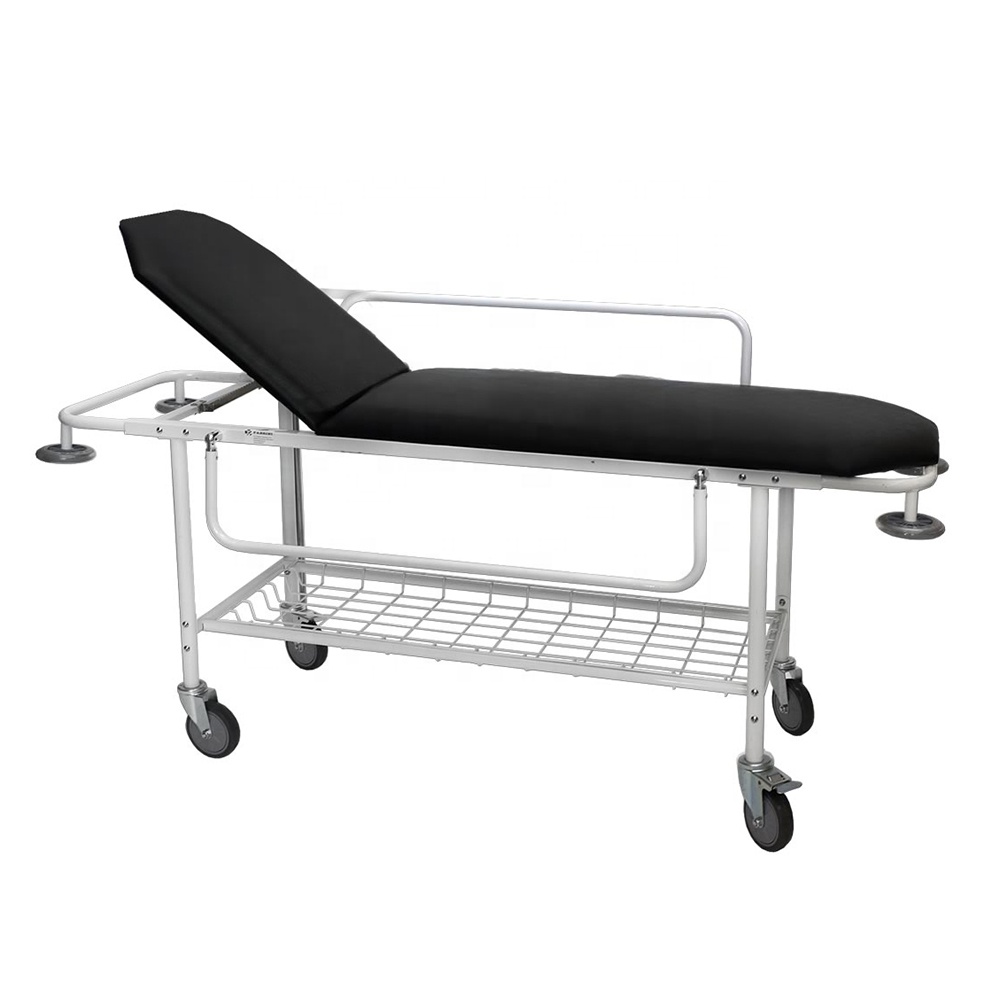 Furniture hospital clinic stainless steel height adjustable patient transfer stretcher emergency ambulance cart trolley