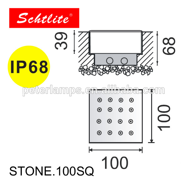 STONE outdoor 100mm square waterproof garden path floor white LED deck light