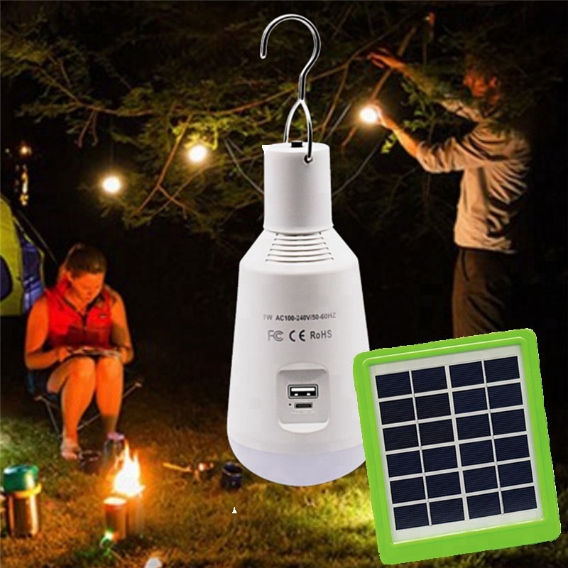 adventure rechargeable led camping lantern 18650 battery powered light bulbs with solar panel