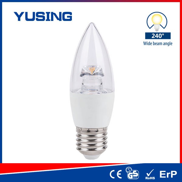 Hot Selling Pure White E14 LED Candle Bulb SMD, 3W Free Sample LED Bulbs