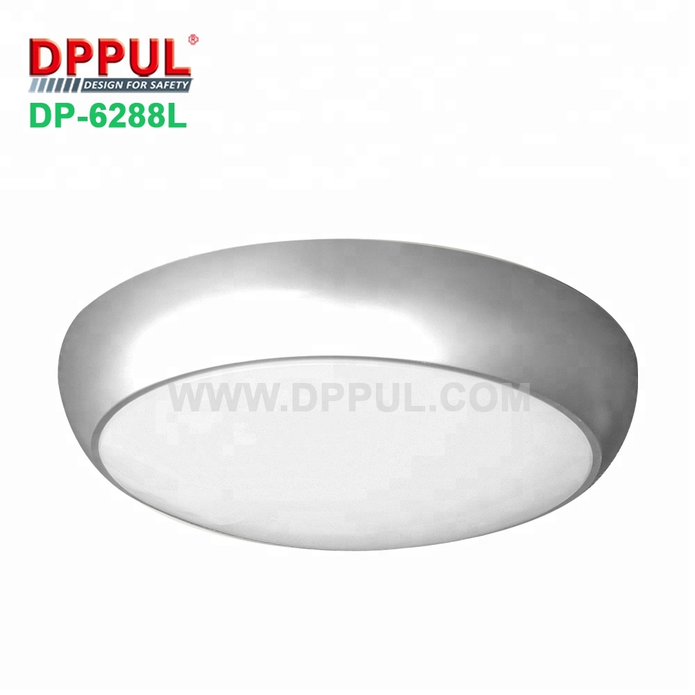 Round Waterproof IP65 LED Bulkhead Emergency Light Fitting for Exterior Ceiling Lighting