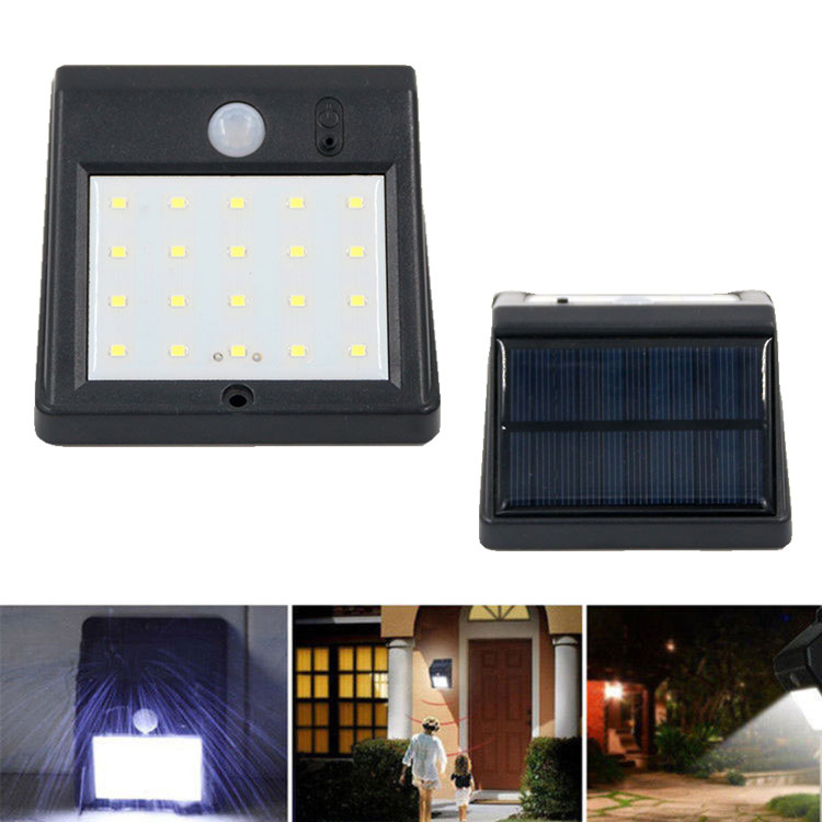 Waterproof  Solar Rechargeable 20LED Sensor Wall Light