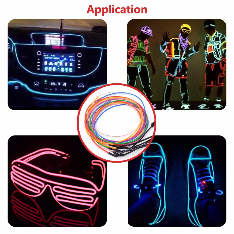 Popular Neon Glow Flexible EL Strip Tube Wire Light Rope Decoration for wedding Party