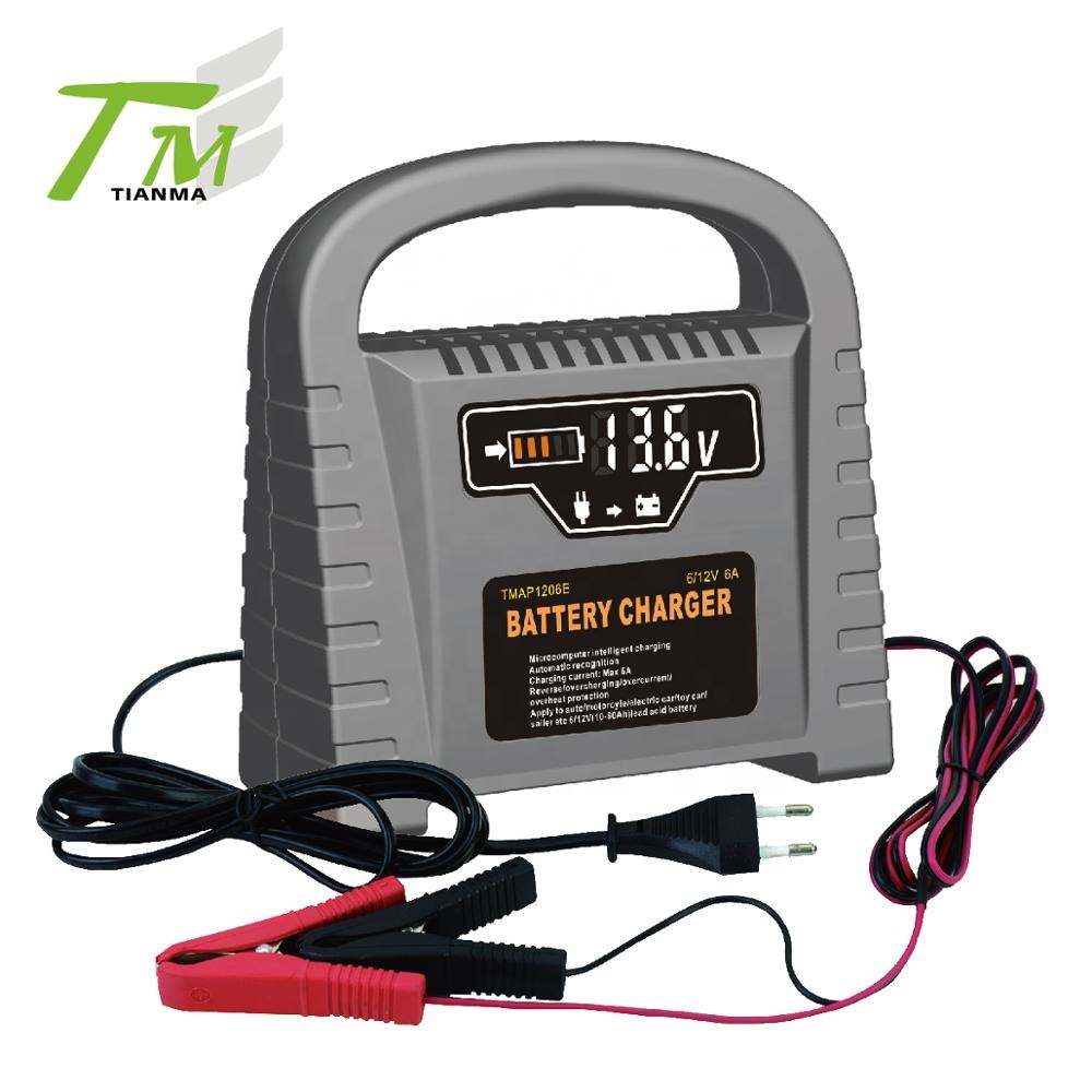 Newest DC6V 12V sealed acid lead battery charger portable 4A 6A 8A 12A digital display car charger