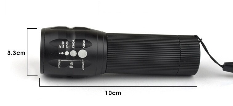 Aluminum 3 modes zoom torch AAA battery led flashlights