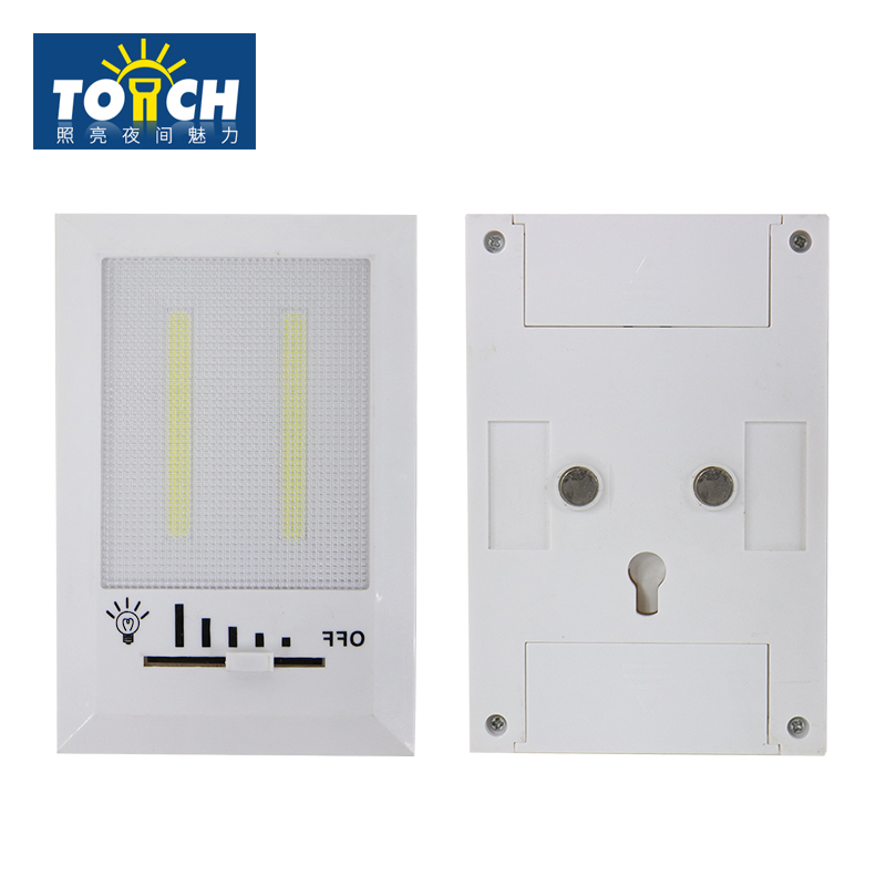 Amazon Hot Selling Super Bright Self-Stick Emergency 3*AAA LED Night Light Cordless Cob Led Light Switch