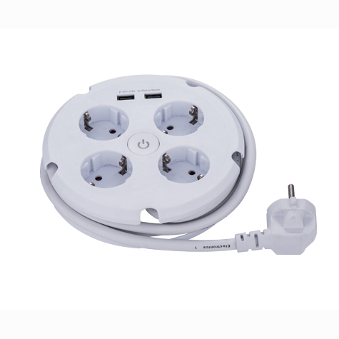 Standby power killer EU socket, extension plug strip design 4 outlets extension socket with usb fast charger