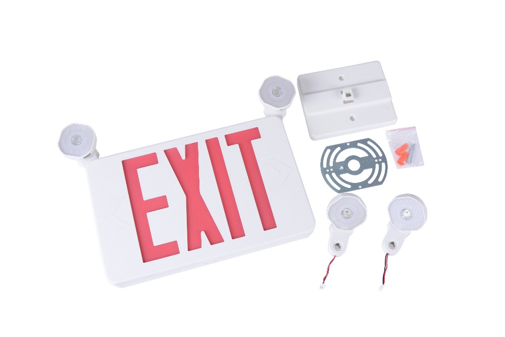 Newest Design Adjustable heads batter backup LED exit sign combo Emergnency led lights