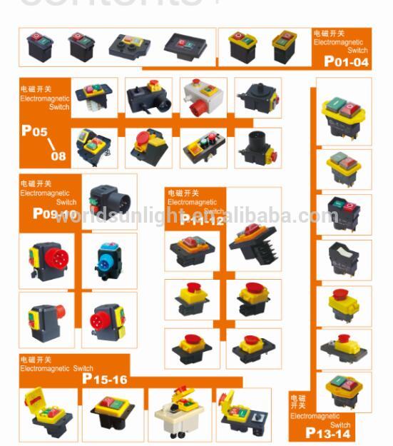 PBS-QCS1 Black AC 380V 2KW 6-Pin SPST 2-Phase I/O Start-up Motor Self Locking push button Electromagnetic Switch