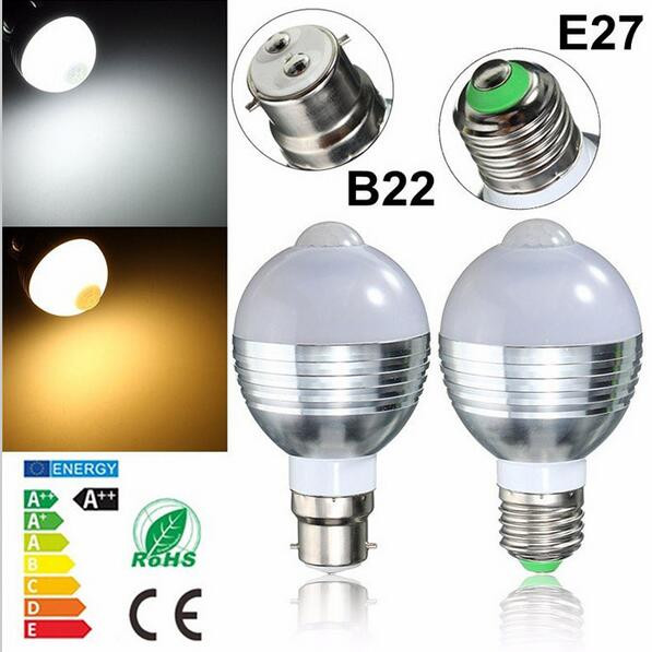 Plastic Aluminum 7W LED e27 day night light sensor led bulb
