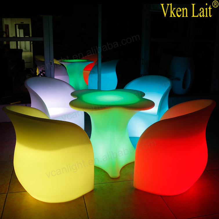 Night club waterproof Sample Selling Home Garden party high top led illuminated colorful rechargeable plastic led cocktail table