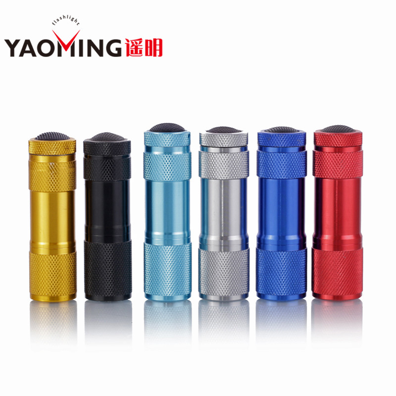 Manufacturer cheapmini 9 led flashlight promotional gift torch with AAA battery,led flashlight