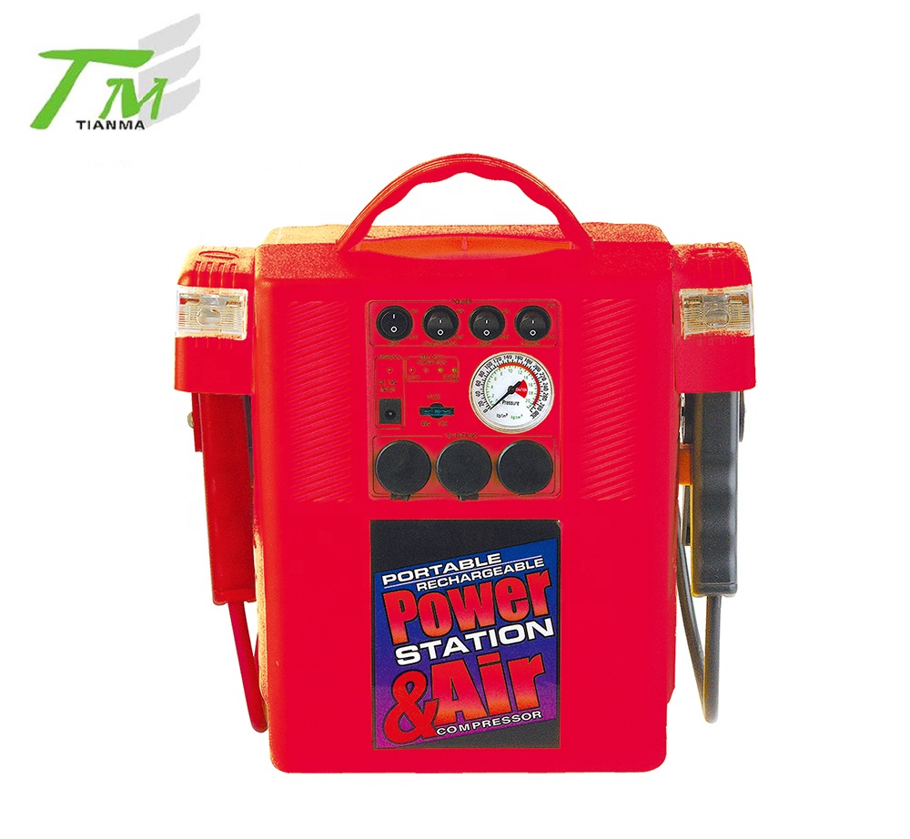 Camping power station portable car jump starter with air compressor LED worklight jump start