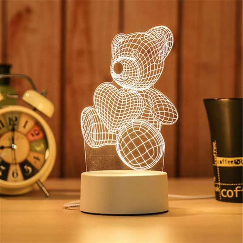 3d deco light flexible led desk lamp 3d led night light