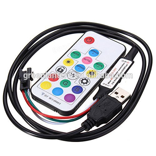 WS2812B WS2811 Dream Color USB Powered RF Remote Controller for Individually Addressable Digital Programmable LED Strip Light