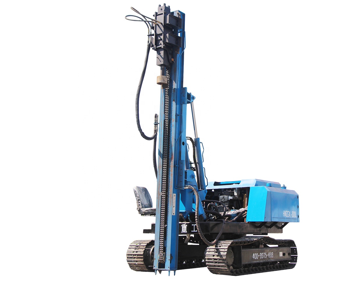 Hydraulic hammer pile driver solar ramming machine for solar project