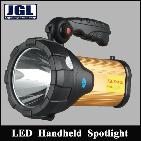 yellow Cree led handheld spotlight Led torch JG-A390E rechargeable emergency car /boat rescue light