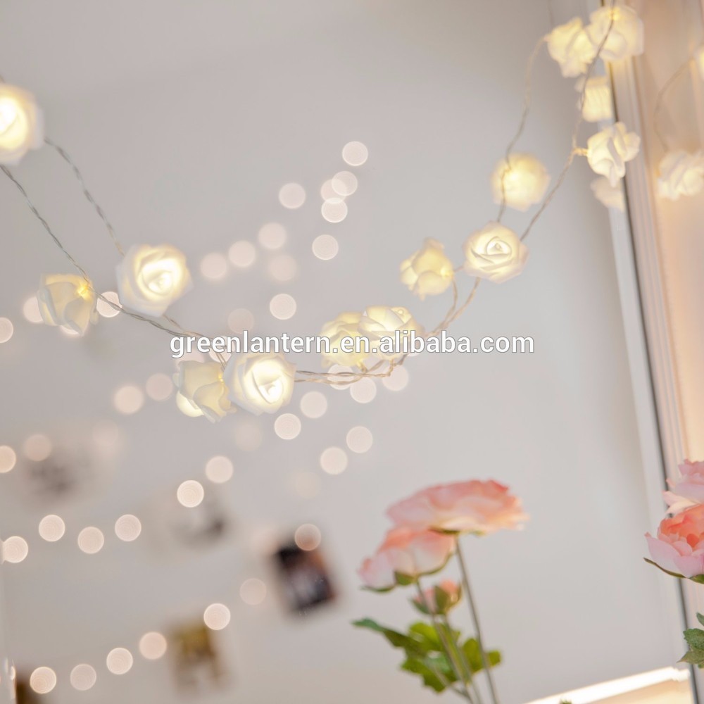 Fairy Rose Flower String Lights 20LED for Wedding Garden Party Christmas Decor