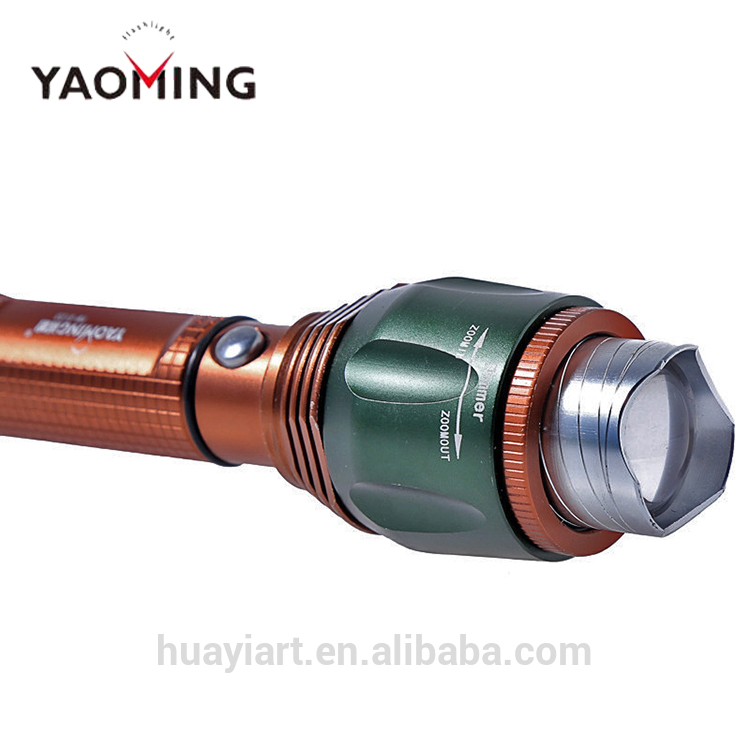 New LED Flashlight Focus Beam High Power Flashlight Factory Direct Sale Zoom Light Self Defense Weapon YM-8120