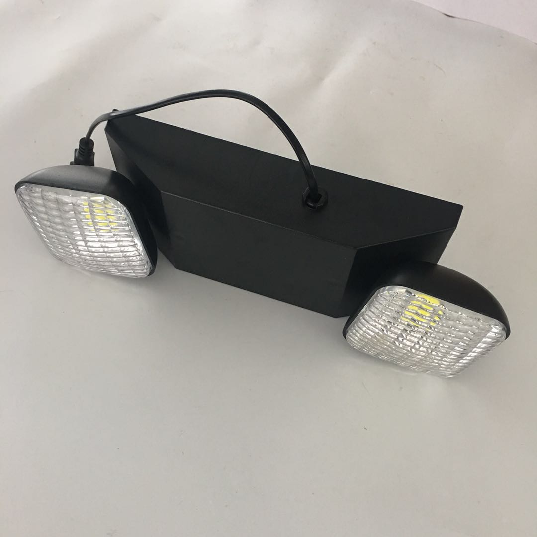 Black led fire emergency light with 2 head