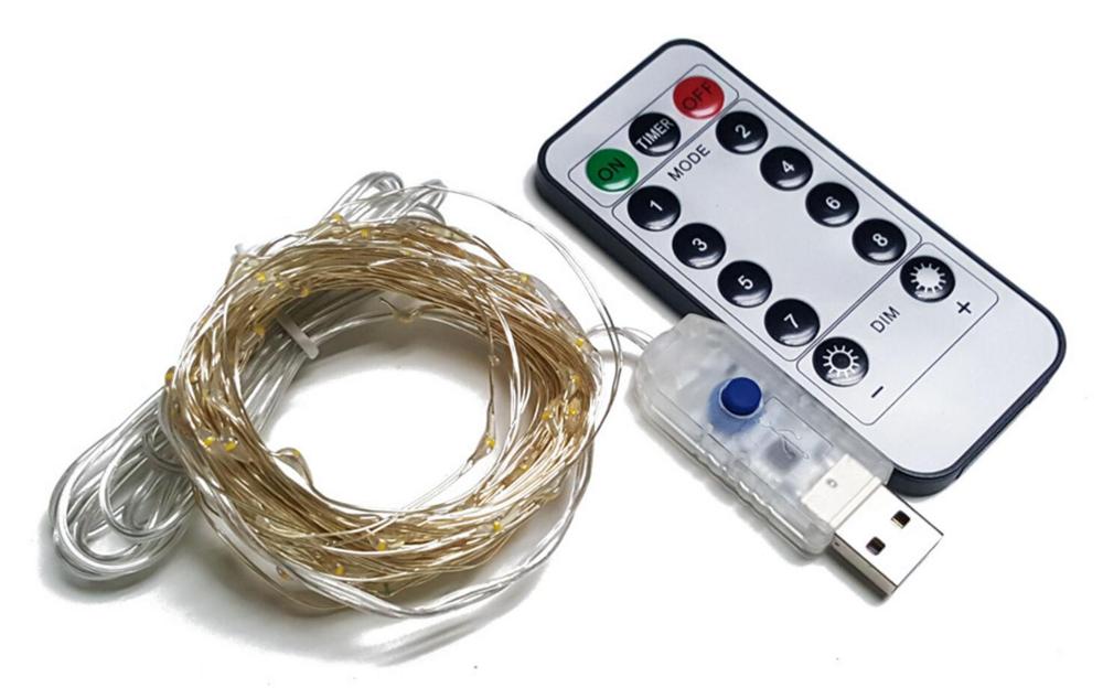 5m 50LEDs 10m 100LEDs USB Starry Fairy String Light IP44 RGB Remote Control Decoration for Indoor Bedroom Festival Wedding