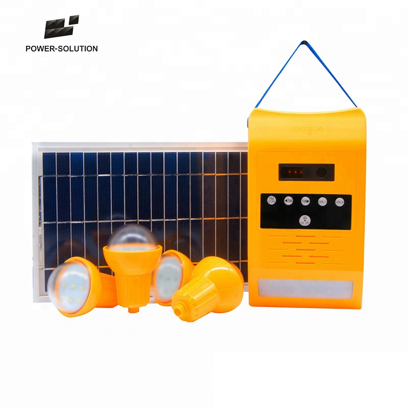 New 8W/11V Home lighting portable Energy Home Lighting System Kit With FM Radio Function for Rural Areas